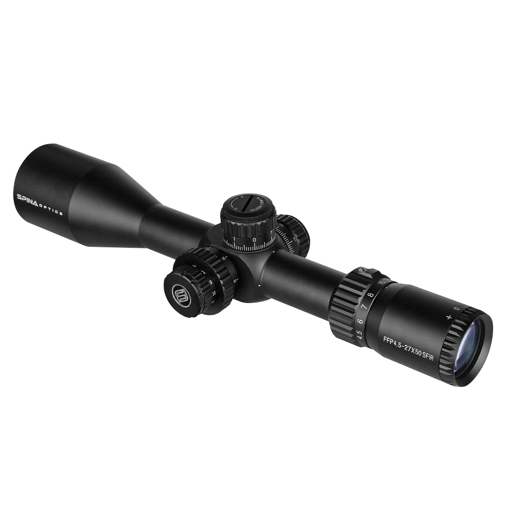 SPINA Optics Mutant 4.5-27x50 FFP Illuminated Milling 1/10 MOA SF 30mm Rifle Scope with Weaver Rings