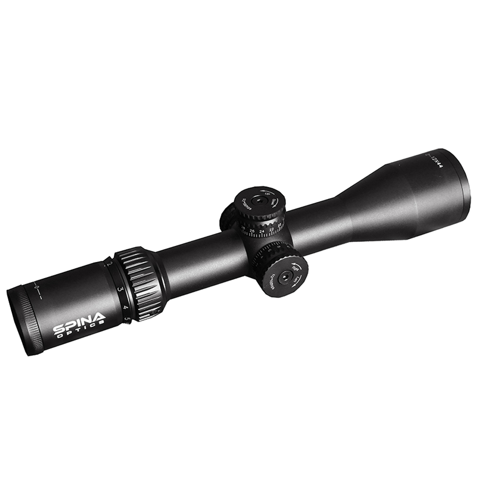 SPINA Optics Phalanx 2-12x44 SFP HD Circle Dot Milling Ret 1/2 MOA 30mm Rifle Scope with Free Picatinny Rings