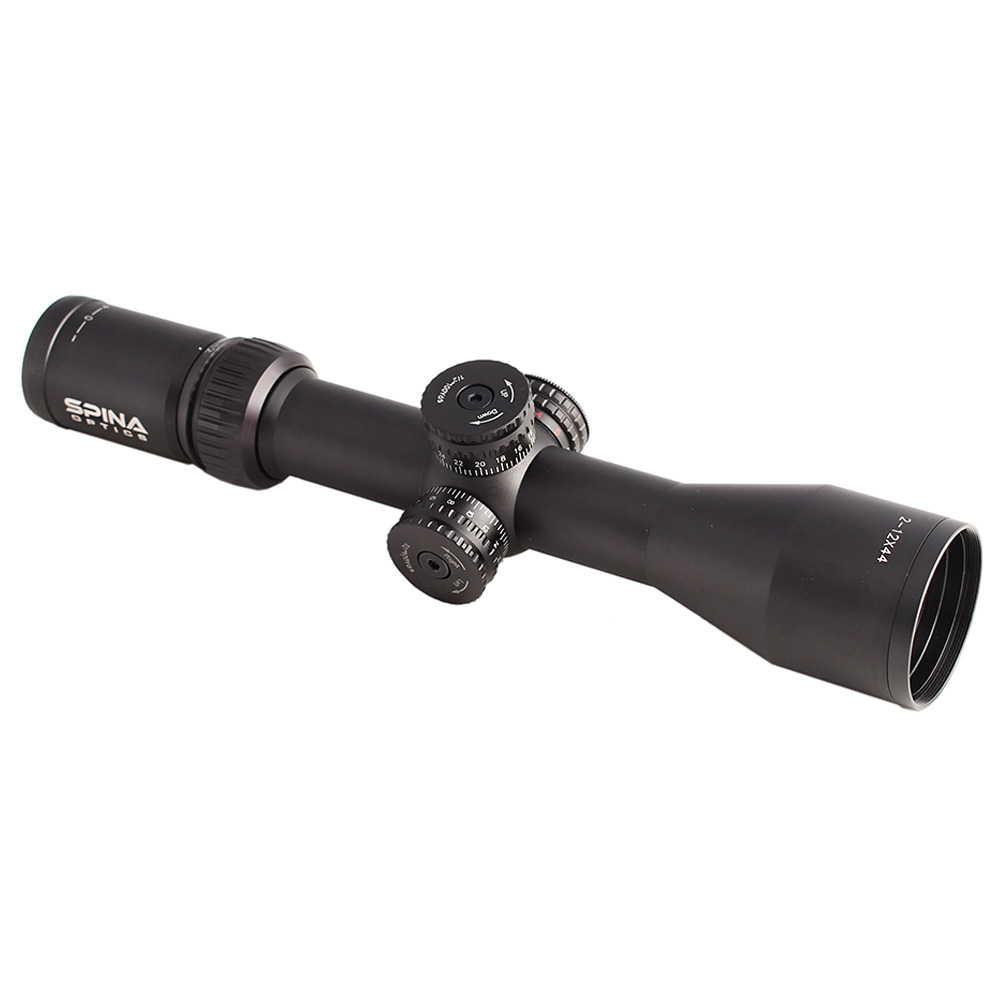 SPINA Optics Phalanx 2-12x44 SFP HD Circle Dot Milling Ret 1/2 MOA 30mm Rifle Scope with Free Picatinny Rings