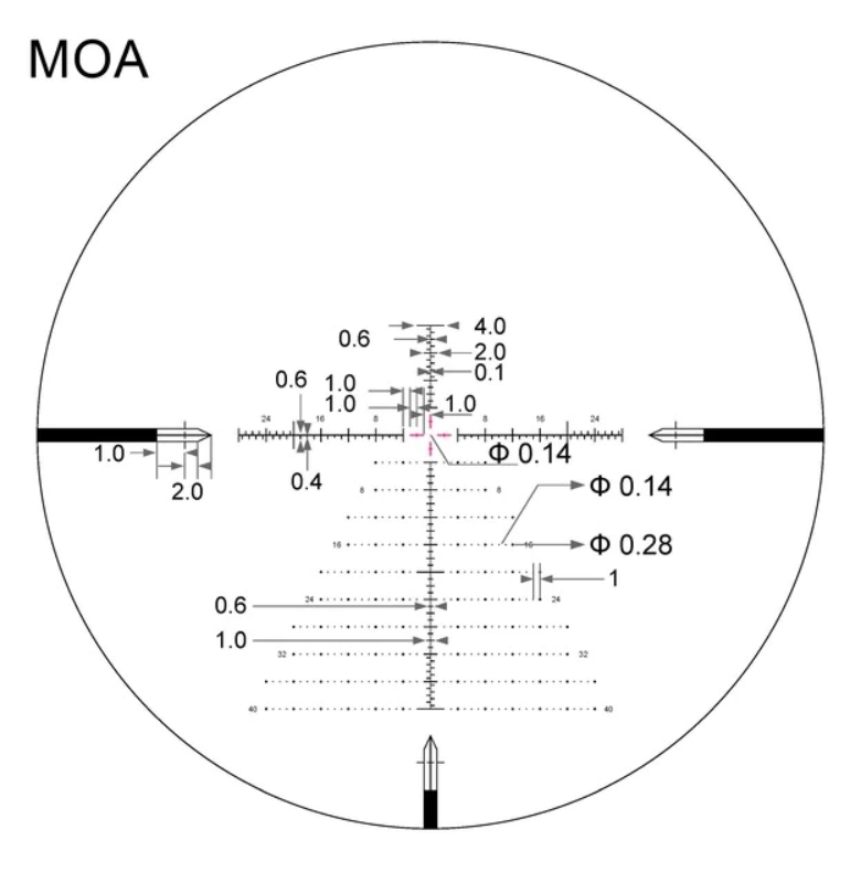 Arken Optics SH-4J 6-24x50 FFP Illuminated 34mm VPR Zero Stop Rifle Scope - MOA