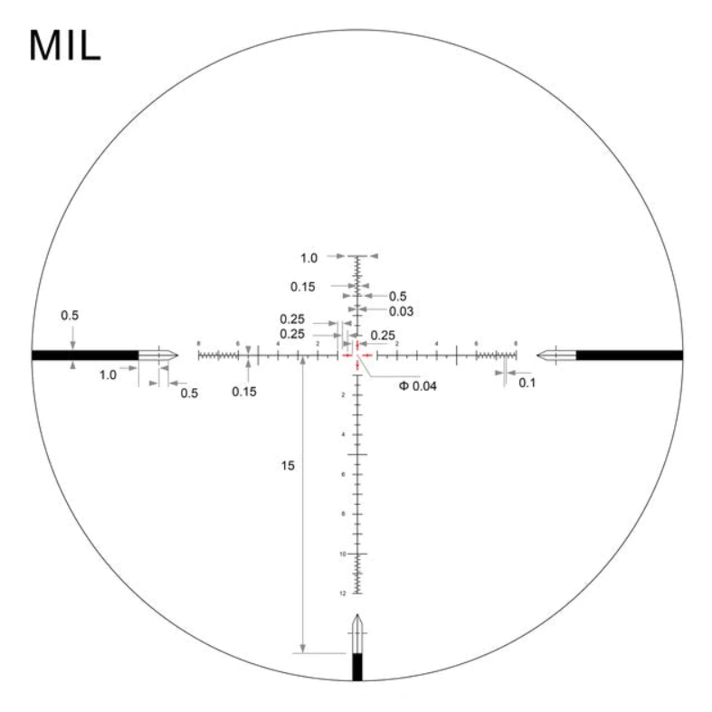 Arken Optics EPL4 4-16x44 FFP VHR Illuminated Rifle Scope-MIL