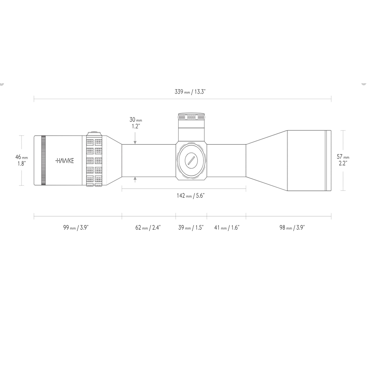 Hawke Sidewinder 30 4-16x50 FFP Half Mil IR Rifle Scope