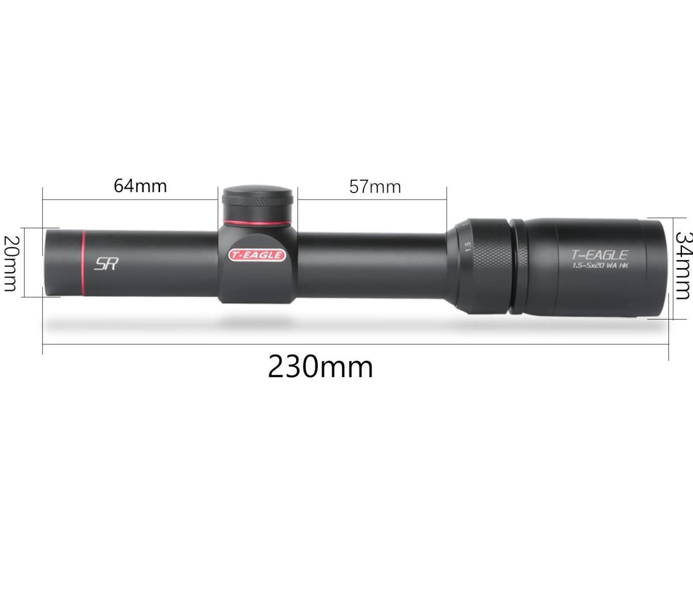 T-Eagle ER 1-6x24 Illuminated SFP MOA 1/2 MOA Rifle Scope with Rings