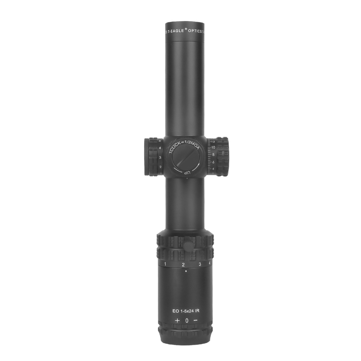 T-Eagle EO 1-5x24 Illuminated SFP MOA 1/2 MOA LT Rifle Scope with Rings 