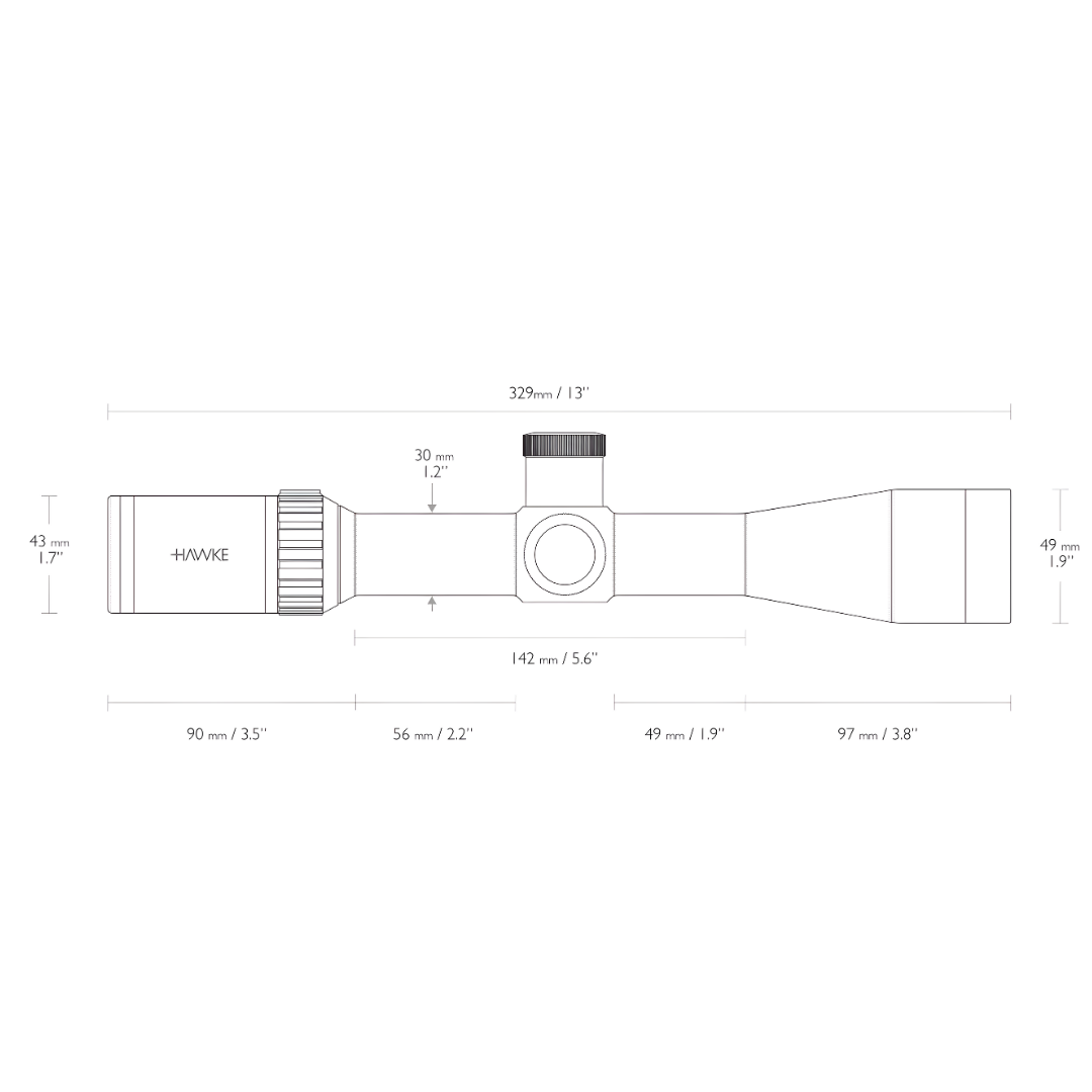 Hawke Vantage 30 WA 4-12x42 IR 223/308 30mm Rifle Scope