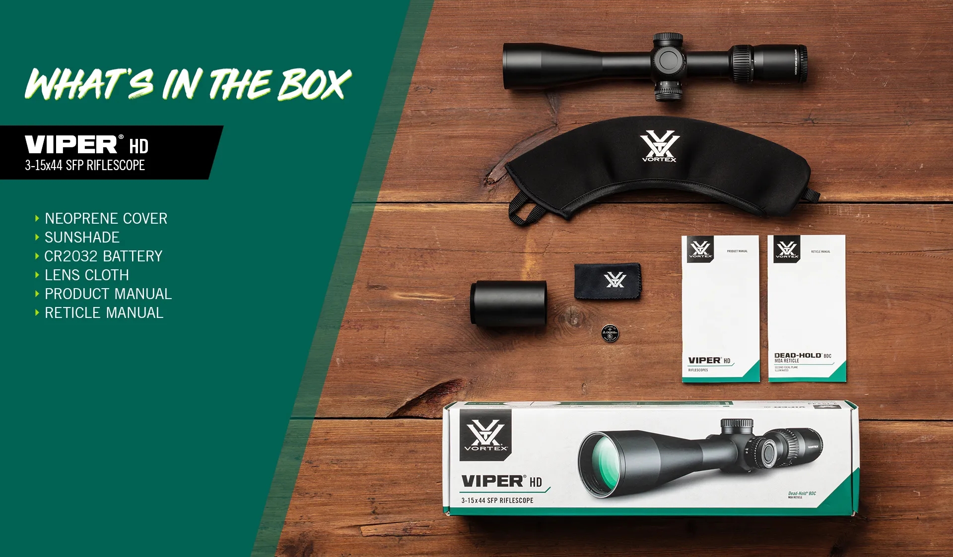 Vortex Viper HD 3-15x44 SFP Dead-Hold BDC MOA 30mm Rifle Scope