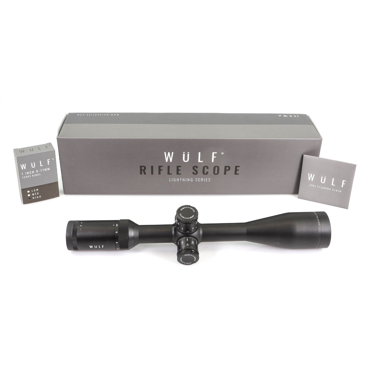 WIN A: WULF Lightning 4.5-18x44 SFP Non Illuminated Half Mildot Side Focus (1 inch) Tactical 0.1 MRAD Rifle Scope w/ 9-11mm Rings