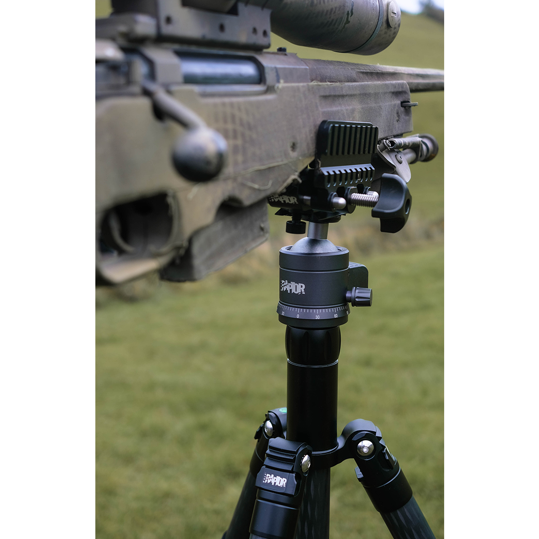 WULF RAPTOR Carbon Fibre Tripod Shooting System w/ Ball Head, Gun Clamp and Arca Adapter Kit
