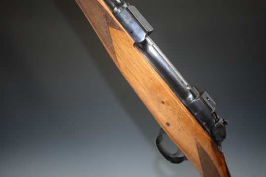 BSA Majestic .270 bolt-action rifle with chequered semi-pistol grip and forend, gold named